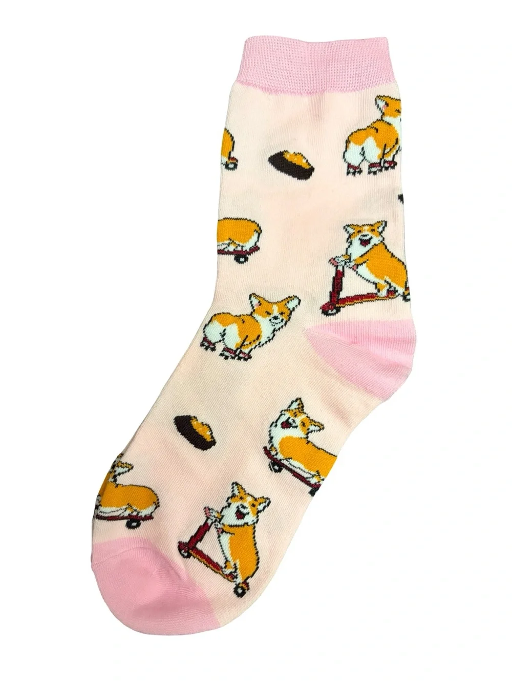 Pink Corgi Novelty Socks Womens Size 5-8